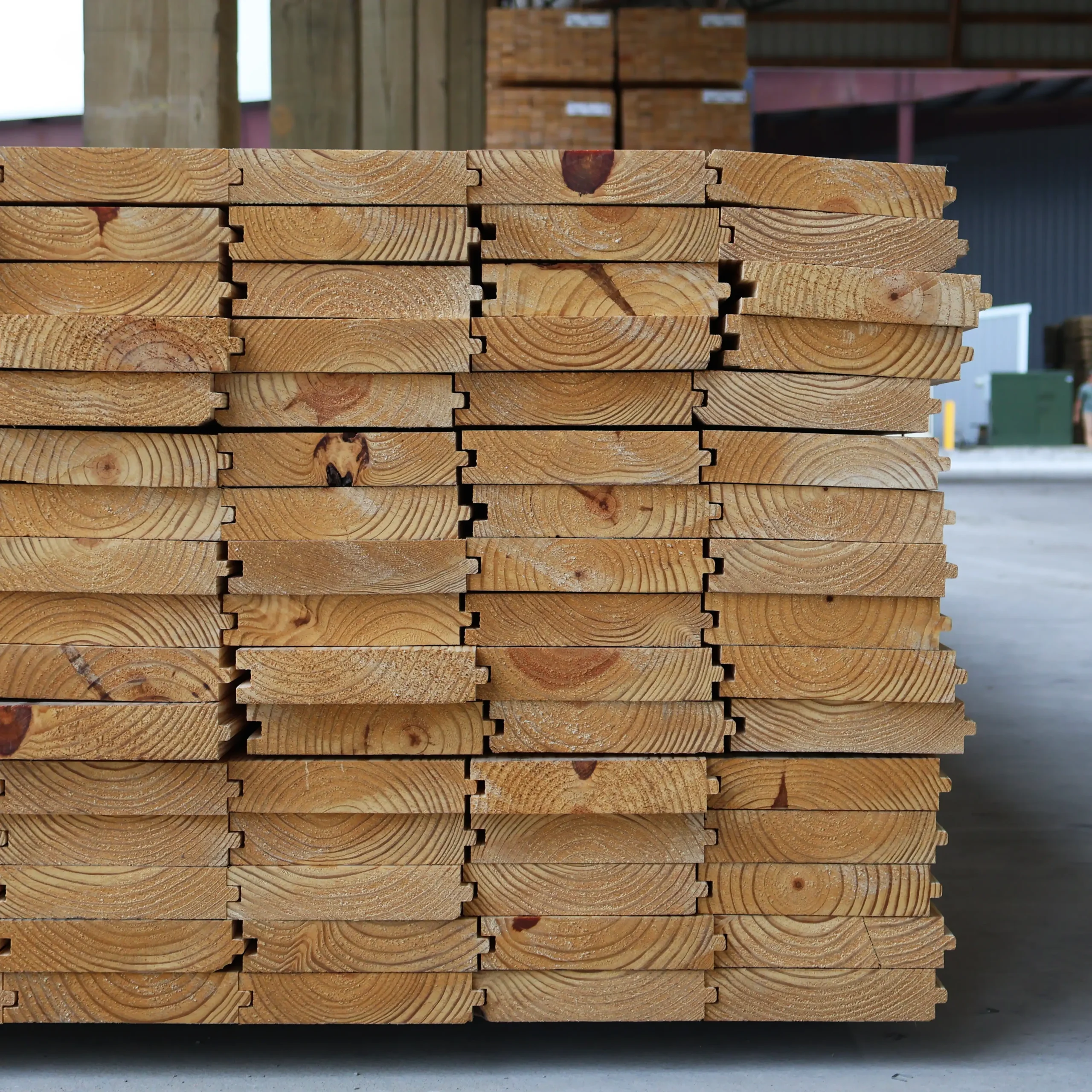 Stack of centermatch milled lumber