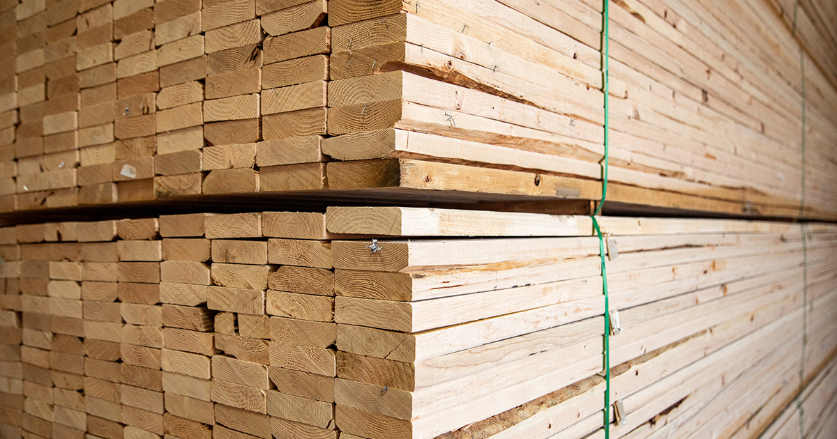 Stack of dimensional lumber