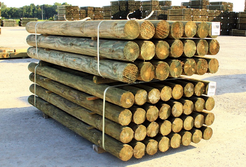 Bundle of post lumber